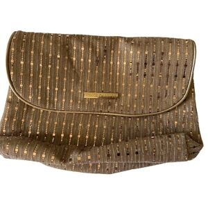 Vince Camuto Pink Floral Cosmetic Bag With Gold-Tone Zipper